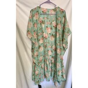 Justin & Taylor Floral Kimono Cardigan – Mint Green, NWT